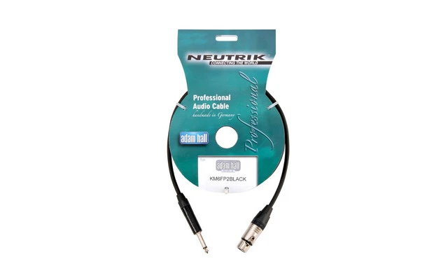 Adam Hall cable Neutrik conector XLR hembra >> Jack mono macho 6.35mm 10 metros